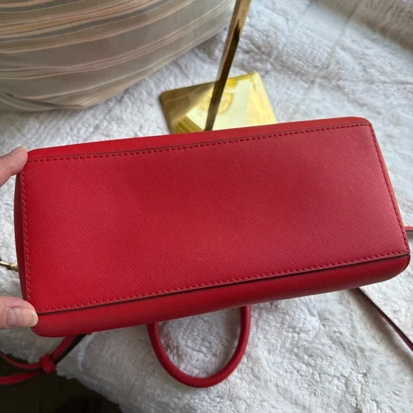 Michael Kors EUC Ciara Medium Saffiano Leather Satchel in Red - Picture 7 of 16